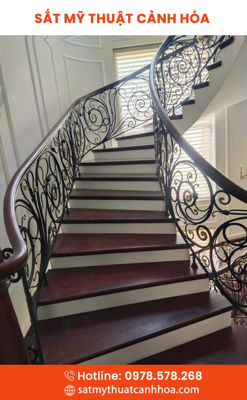 cau thang mt 10 - Cầu Thang Sắt Mỹ Thuật CTS-10