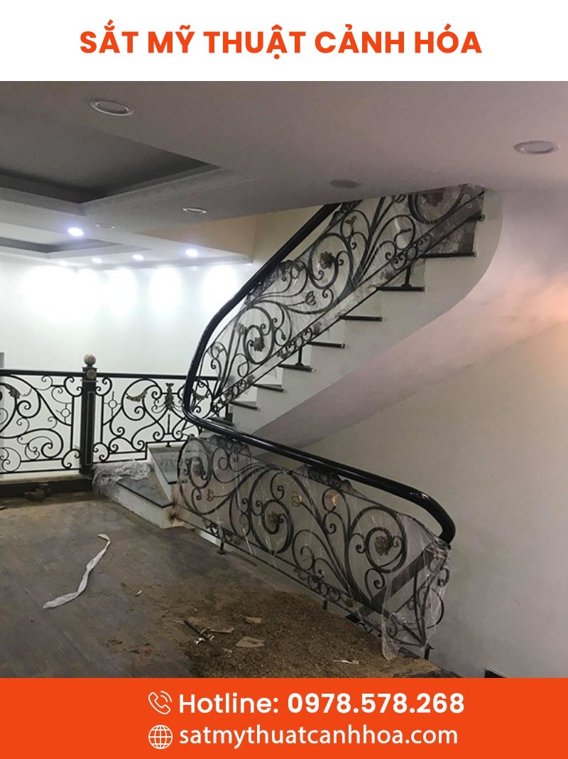 cau thang mt 128 - Cầu Thang Sắt Mỹ Thuật CTS-128