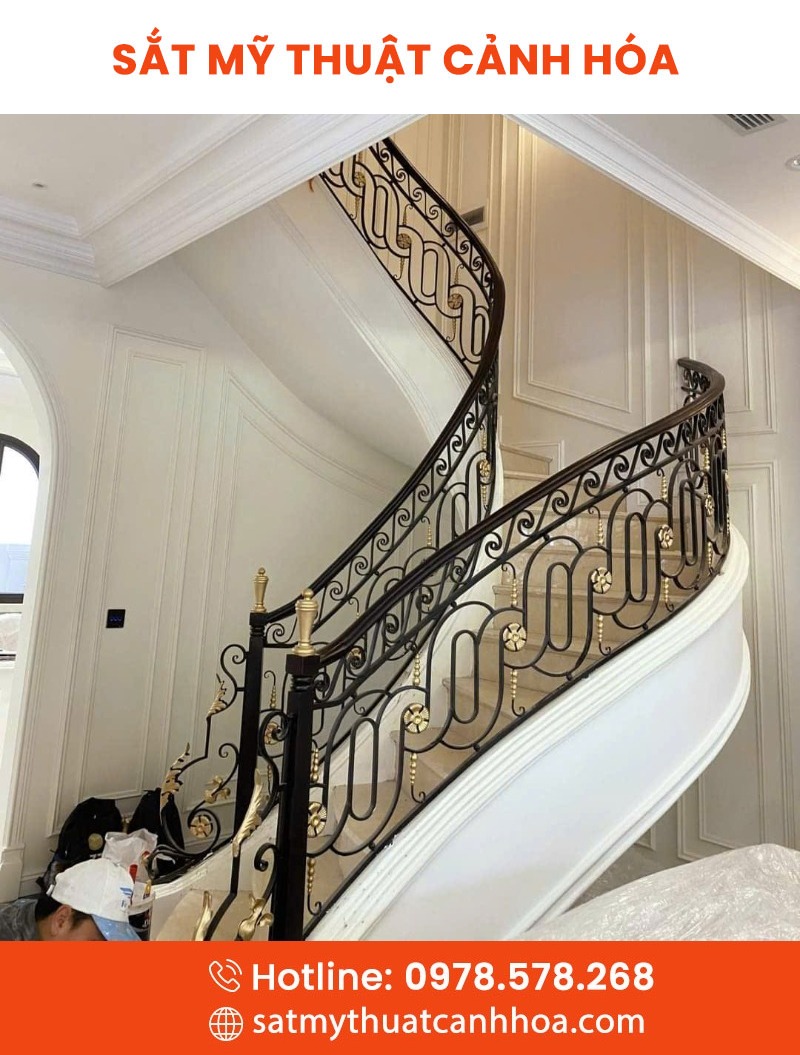 cau thang mt 15 - Cầu Thang Sắt Mỹ Thuật CTS-15