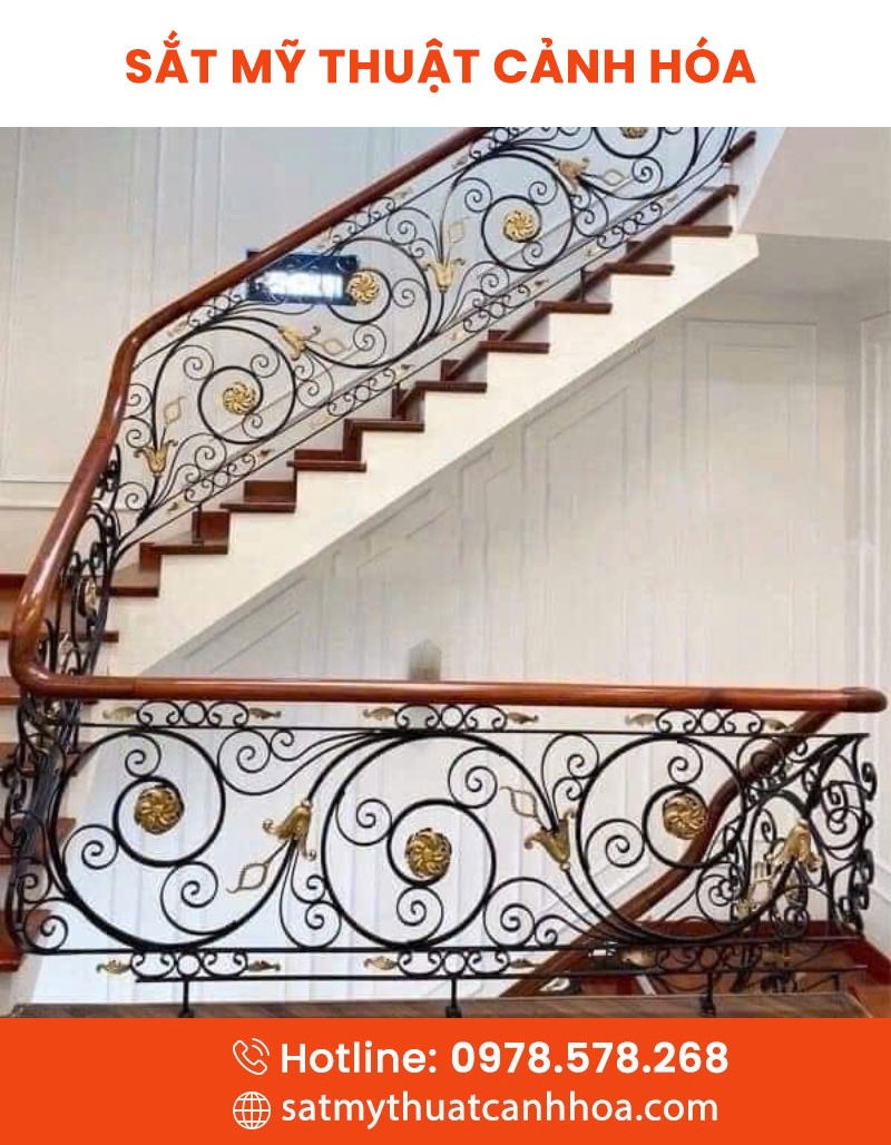 cau thang mt 150 - Cầu Thang Sắt Mỹ Thuật CTS-150