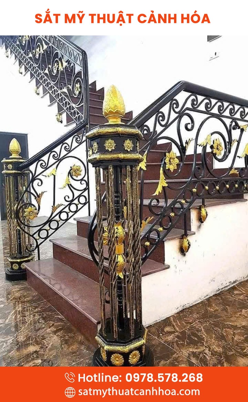 cau thang mt 16 - Cầu Thang Sắt Mỹ Thuật CTS-16