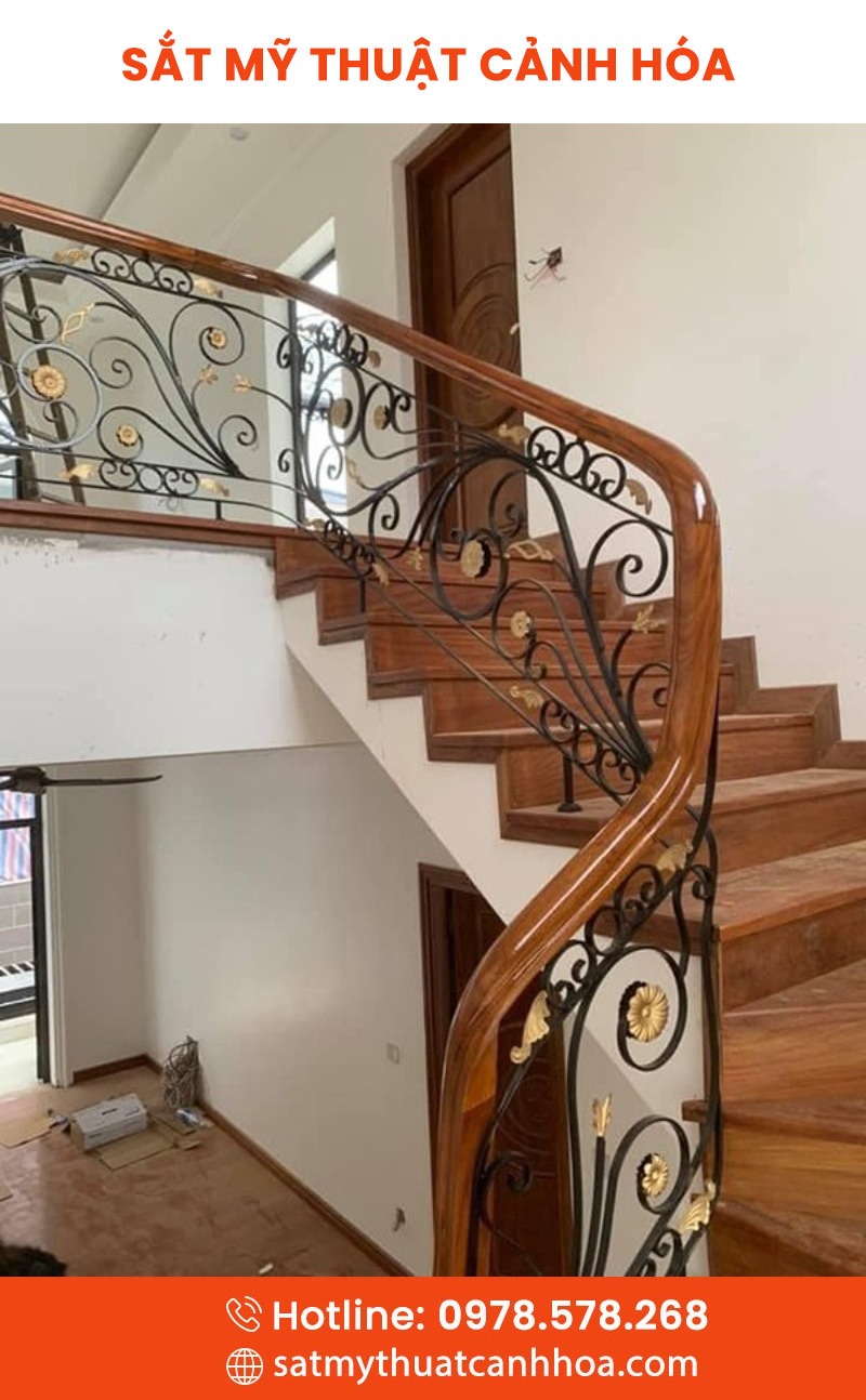 cau thang mt 165 - Cầu Thang Sắt Mỹ Thuật CTS-165