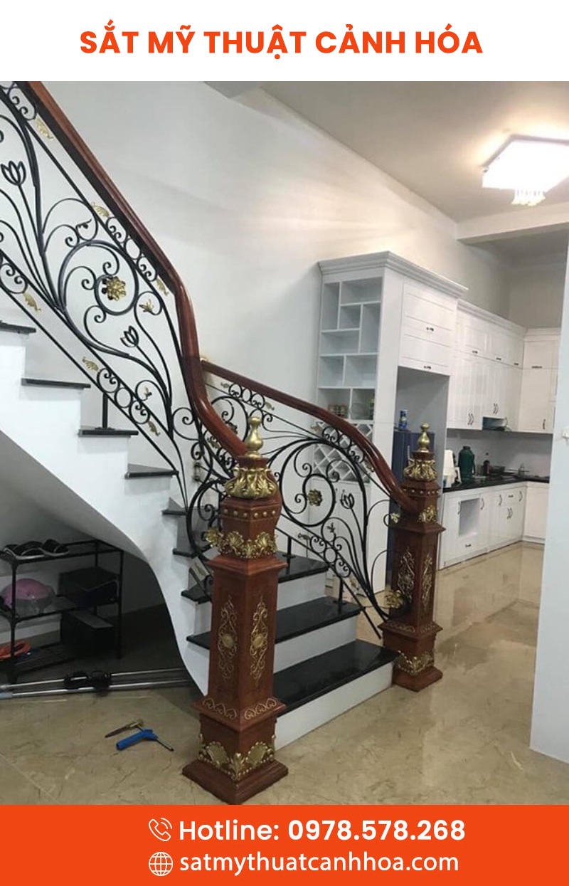 cau thang mt 168 - Cầu Thang Sắt Mỹ Thuật CTS-168