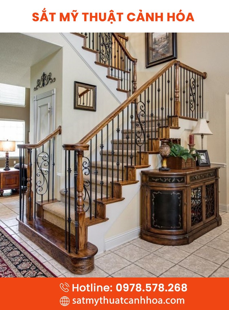 cau thang mt 8 - Cầu Thang Sắt Mỹ Thuật CTS-08