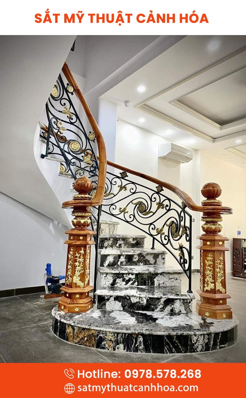 cau thang mt 92 - Cầu Thang Sắt Mỹ Thuật CTS-92