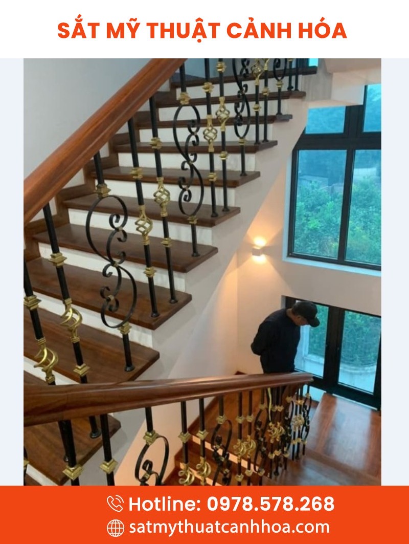 cau thang mt 95 - Cầu Thang Sắt Mỹ Thuật CTS-95
