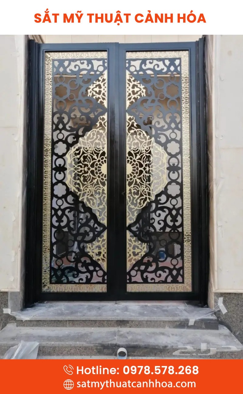 cong sat mt 2 canh 1 - Cổng Sắt Mỹ Thuật 2 Cánh CSM-01