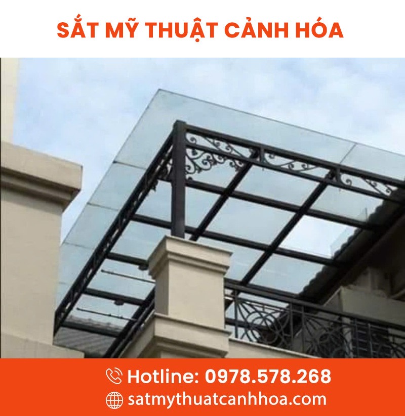 mai kinh 107 - Mái Kính Sắt Mỹ Thuật MKS-107