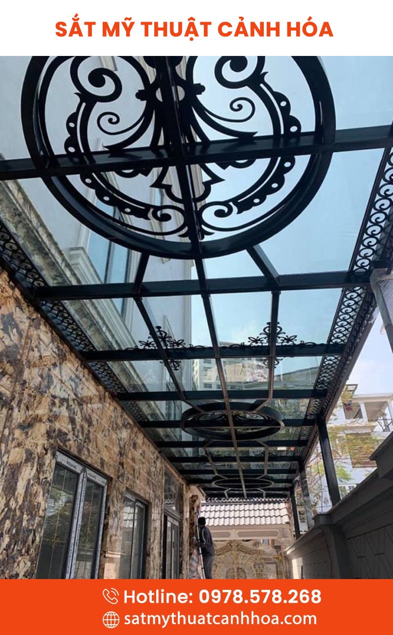 mai kinh 108 - Mái Kính Sắt Mỹ Thuật MKS-108