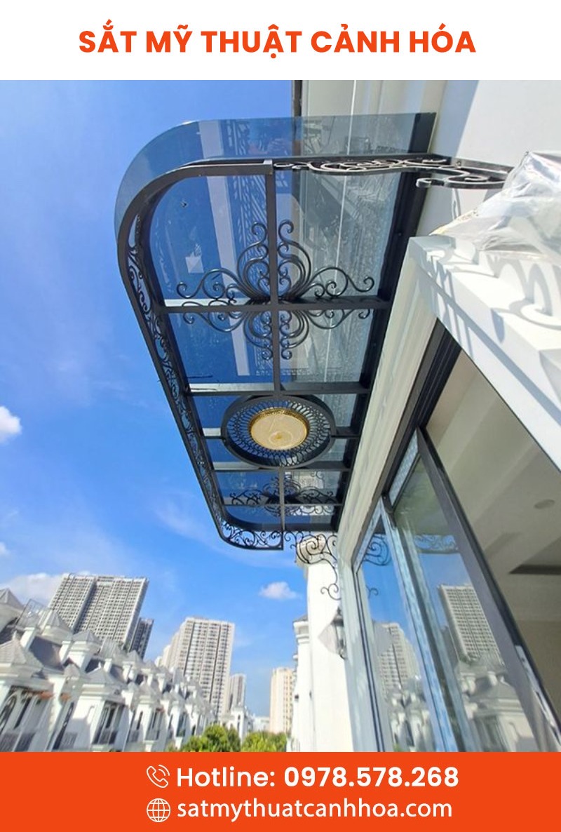 mai kinh 131 - Mái Kính Sắt Mỹ Thuật MKS-131