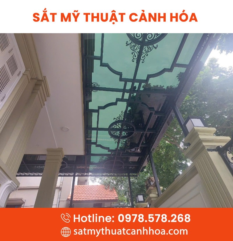 mai kinh 22 - Mái Kính Sắt Mỹ Thuật MKS-22