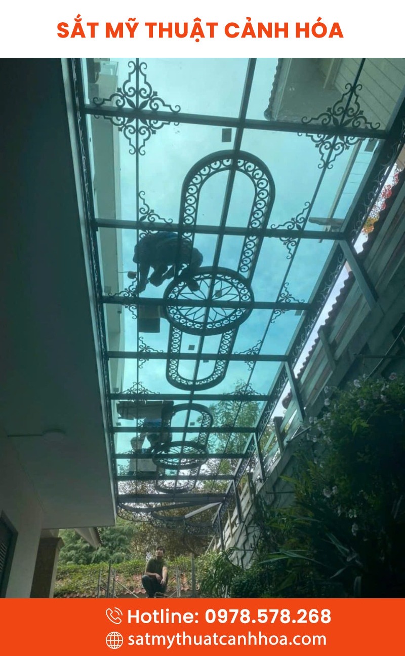 mai kinh 44 - Mái Kính Sắt Mỹ Thuật MKS-44