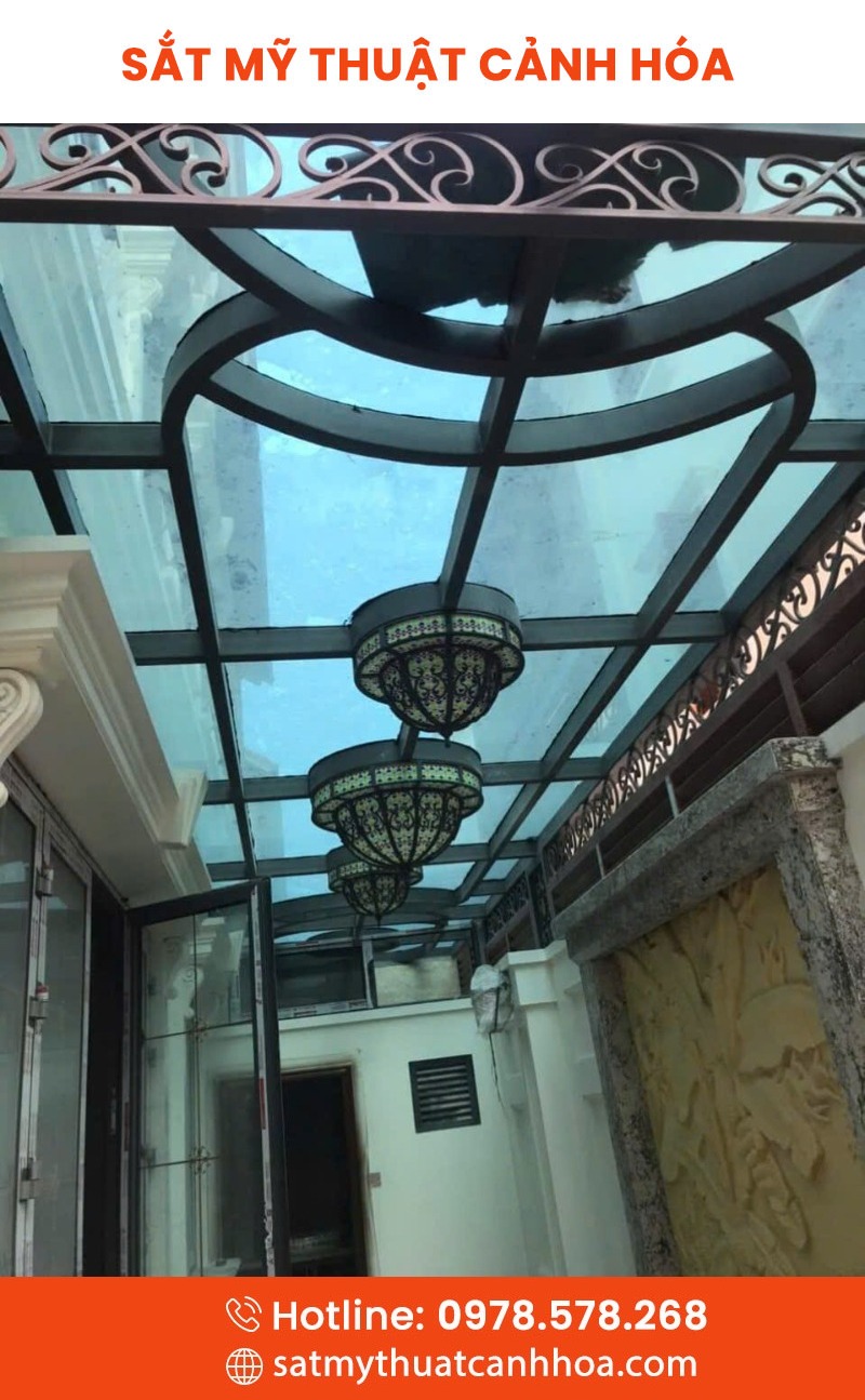 mai kinh 73 - Mái Kính Sắt Mỹ Thuật MKS-73