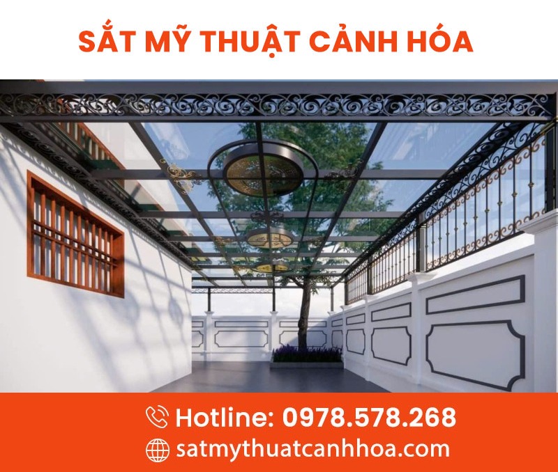 mai kinh 74 - Mái Kính Sắt Mỹ Thuật MKS-74